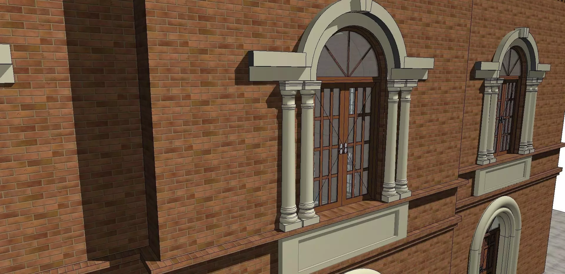 sunagogue in Czarnkow - brick model 3D model_5