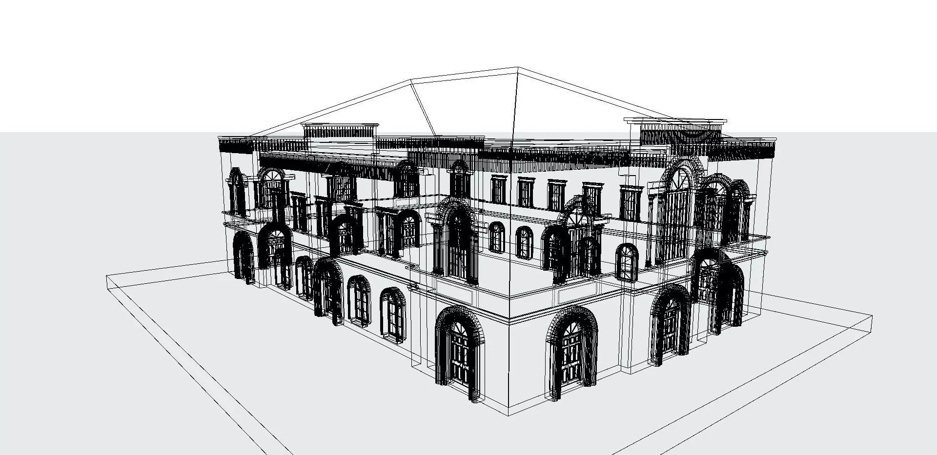 sunagogue in Czarnkow - brick model 3D model_7
