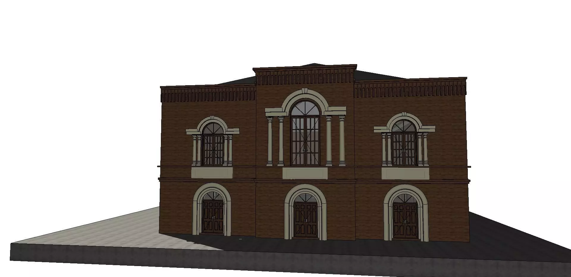 sunagogue in Czarnkow - brick model 3D model_1