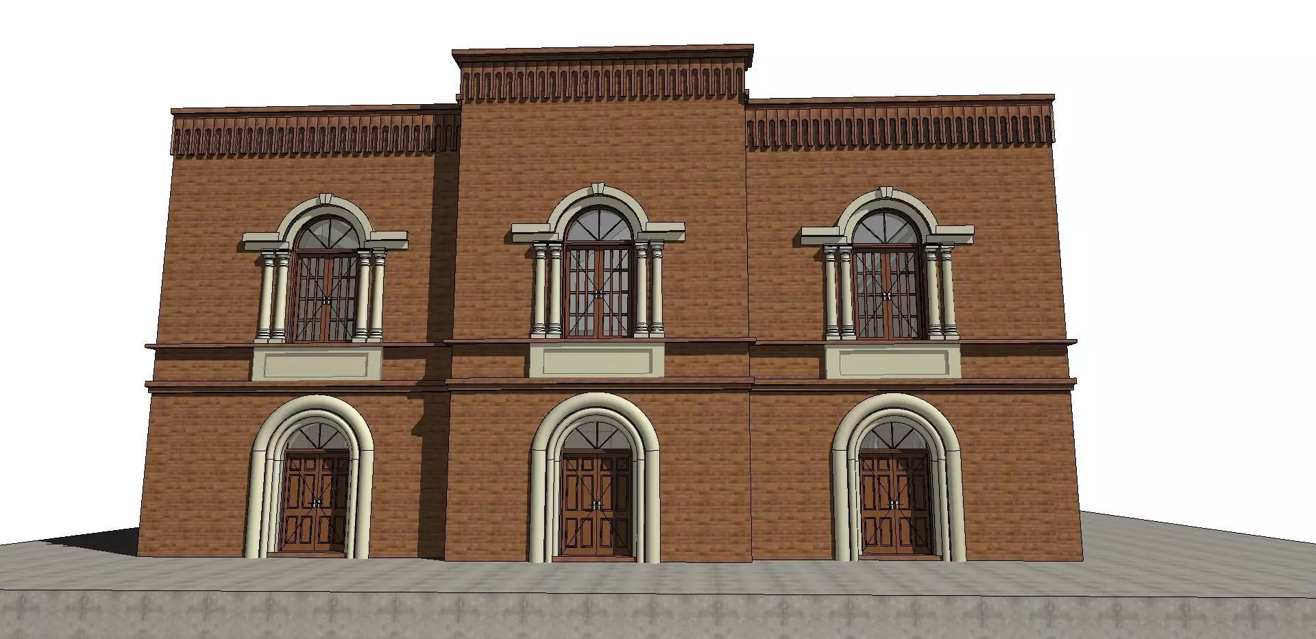 sunagogue in Czarnkow - brick model 3D model_4