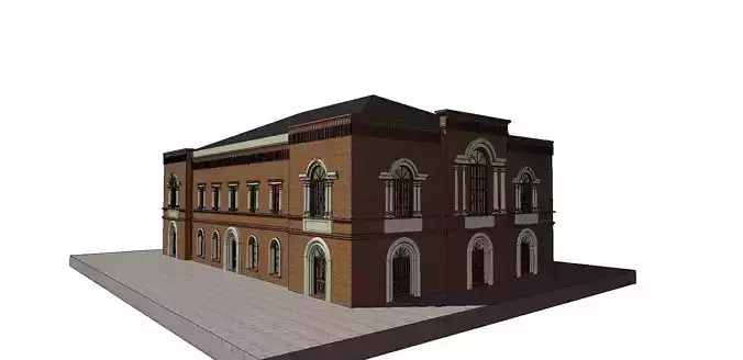 sunagogue in Czarnkow - brick model 3D model