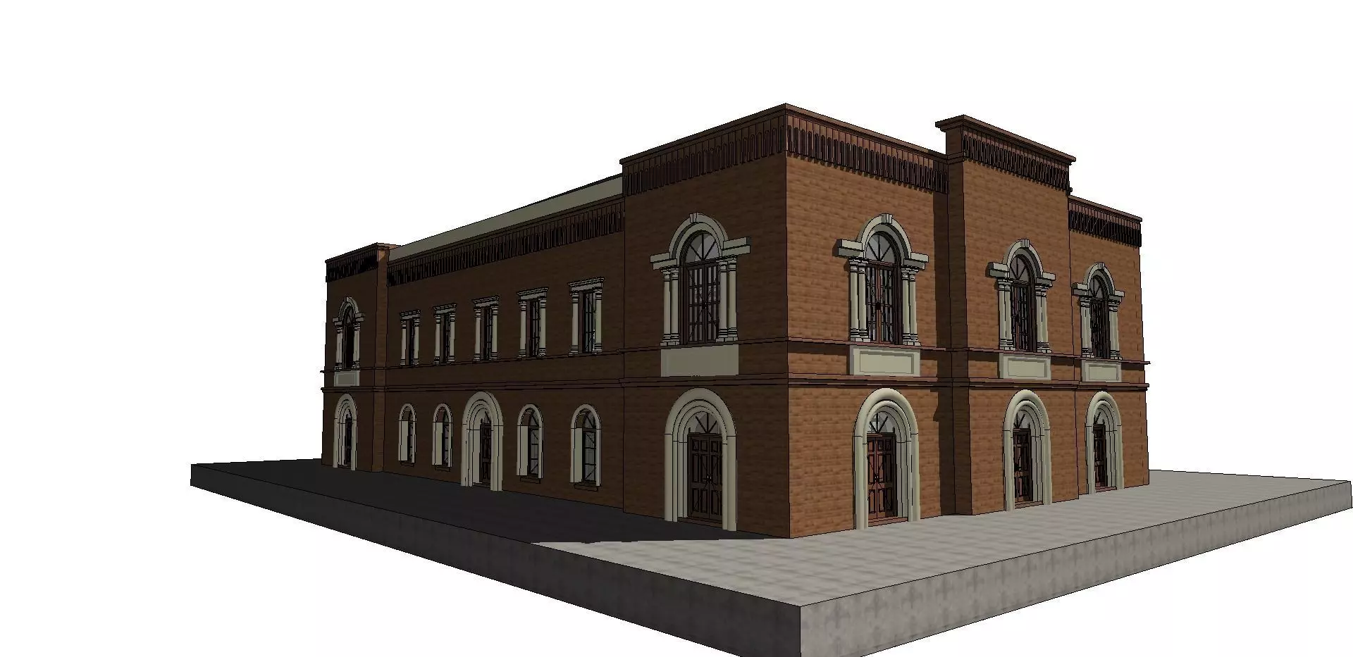 sunagogue in Czarnkow - brick model 3D model_3