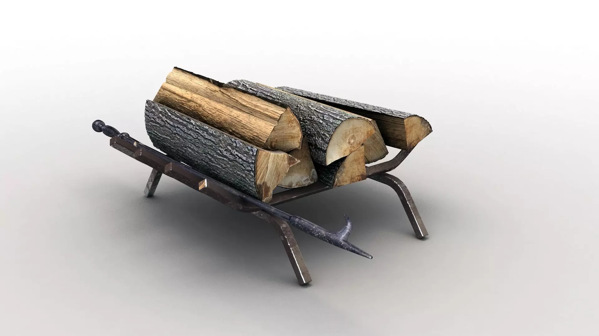 Firewood Storage Rack Low-poly 3D model