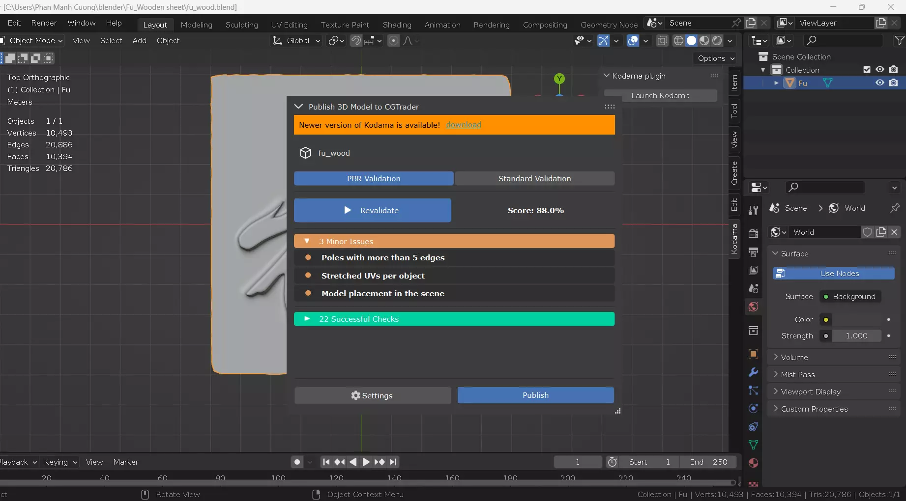 Wooden sheet with Chinese scripts engrave on it Low-poly 3D model_9