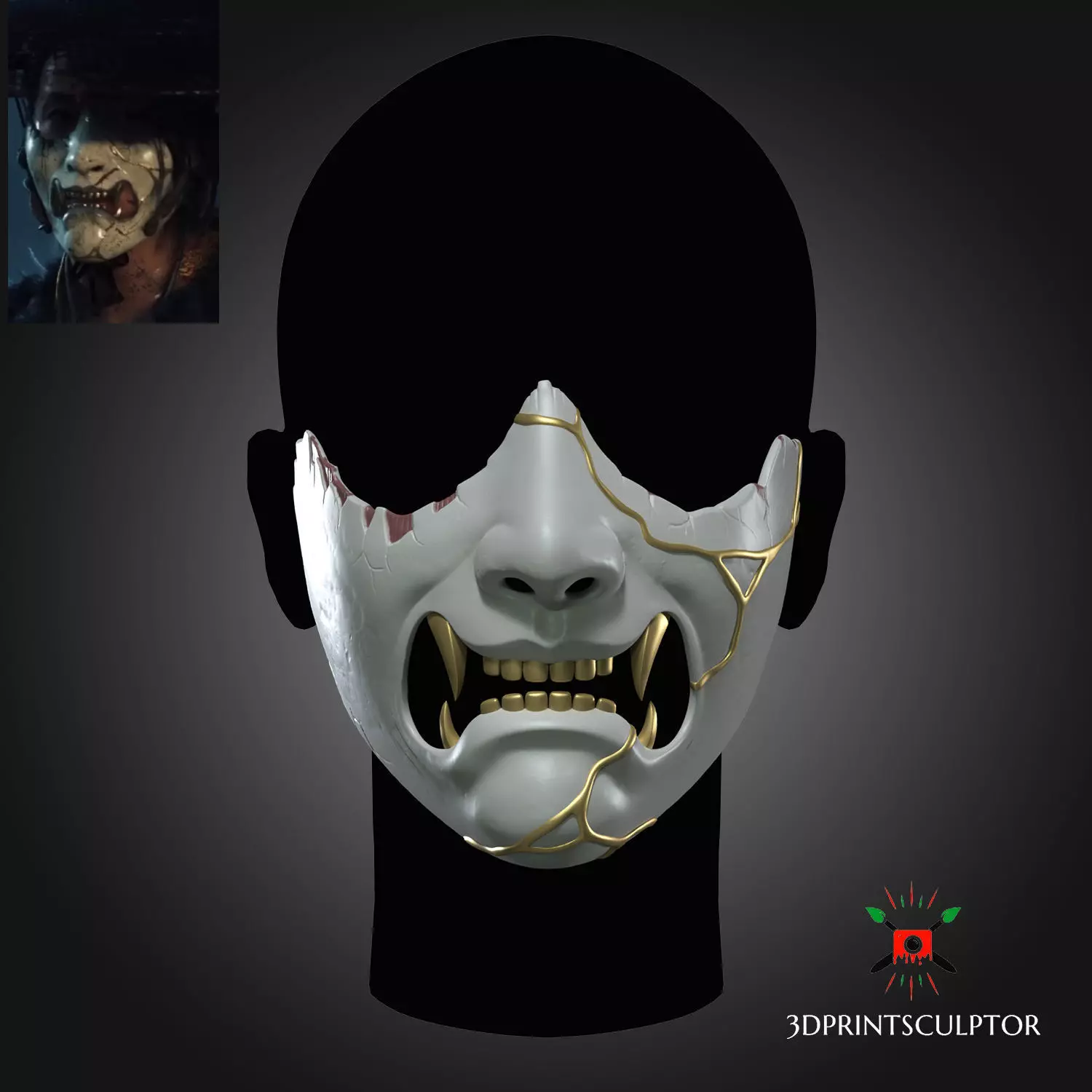 Ghost of Yotei Atsu Oni Mask Cosplay Premium Stl 3D print model