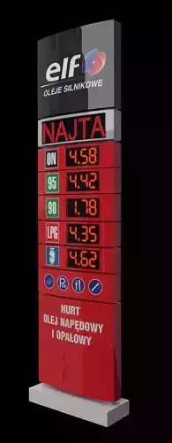 Fuel Station Price Pylon  3D Model of Gas Station Totem Sign 3D model