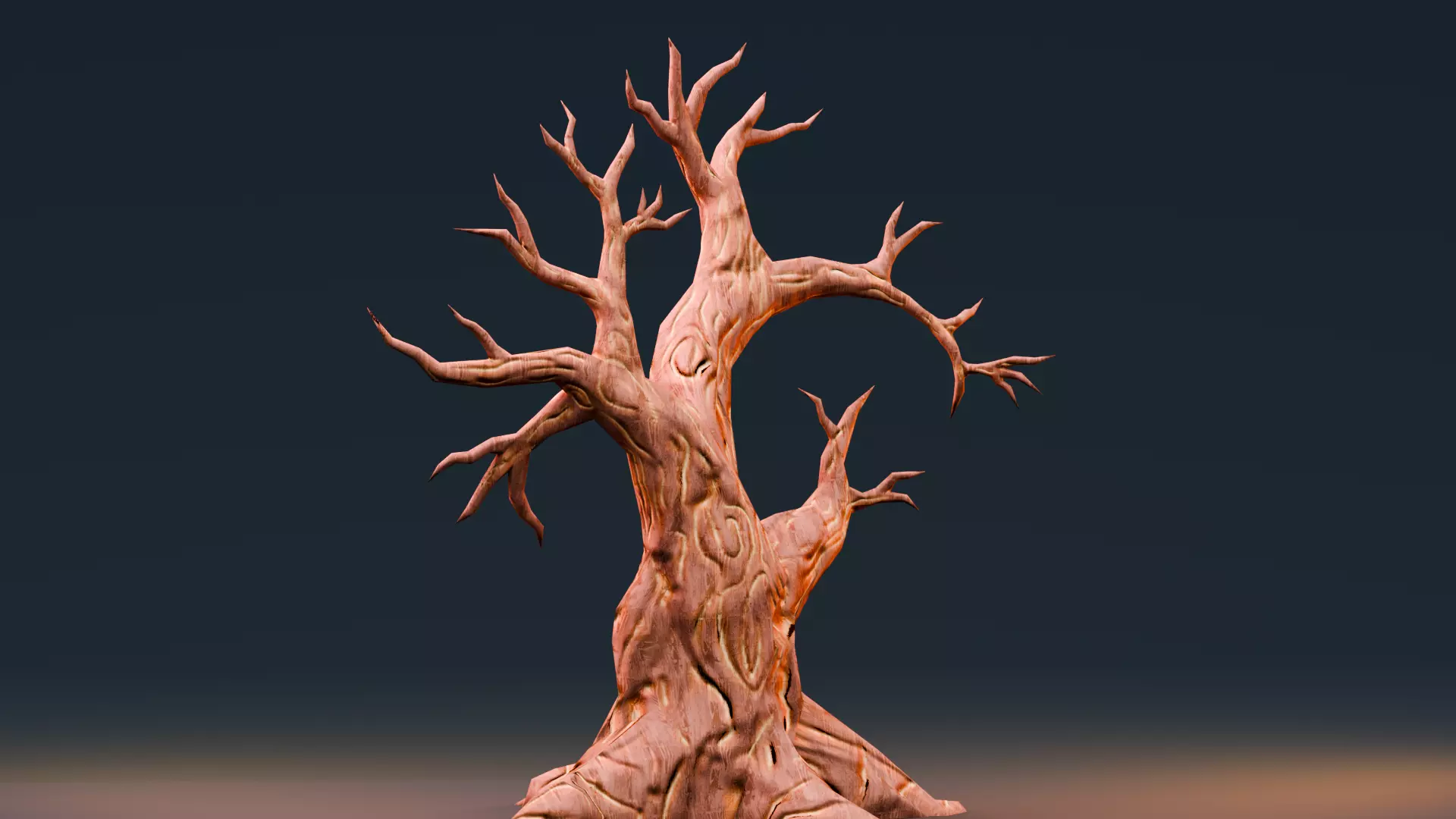 Stylized Halloween Props - Withered Tree 1 Low-poly 3D model_2