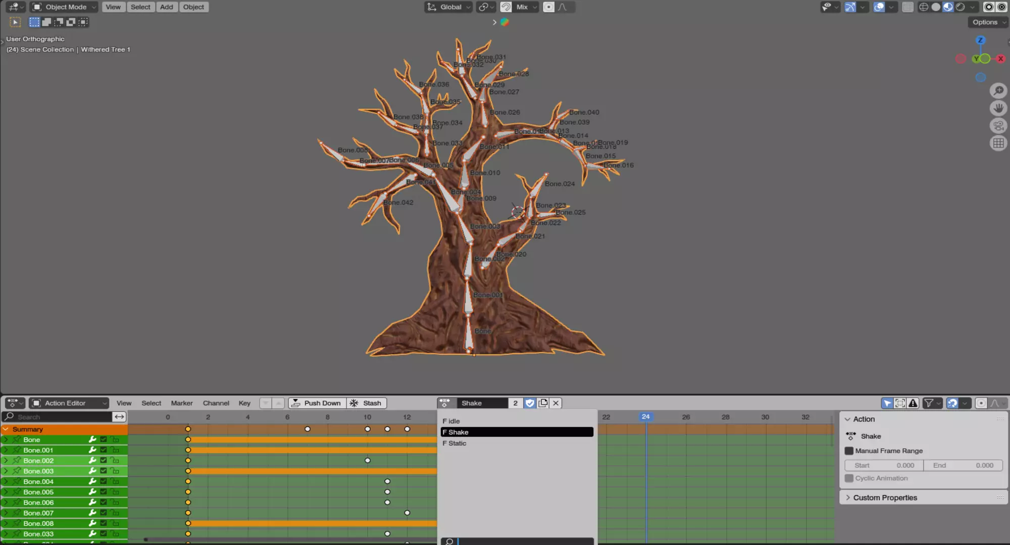 Stylized Halloween Props - Withered Tree 1 Low-poly 3D model_5