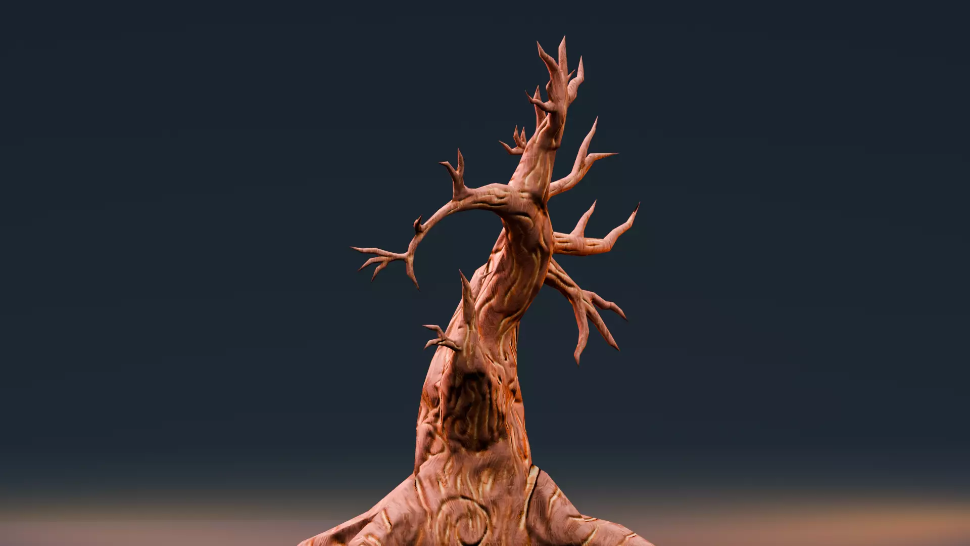 Stylized Halloween Props - Withered Tree 1 Low-poly 3D model_3