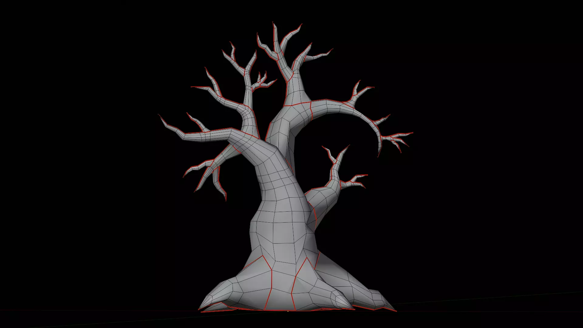 Stylized Halloween Props - Withered Tree 1 Low-poly 3D model_7