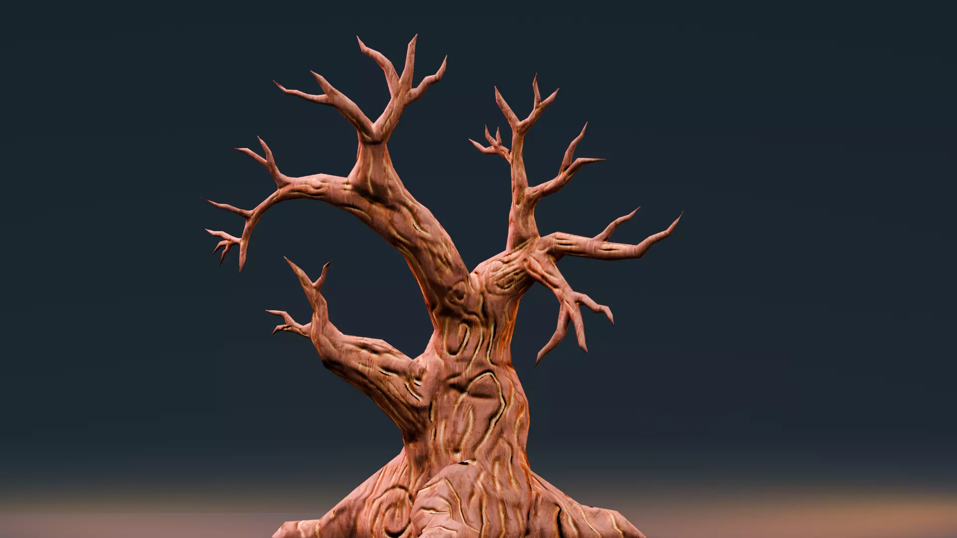 Stylized Halloween Props - Withered Tree 1 Low-poly 3D model_1
