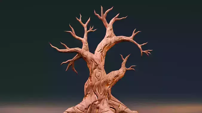 Stylized Halloween Props - Withered Tree 1