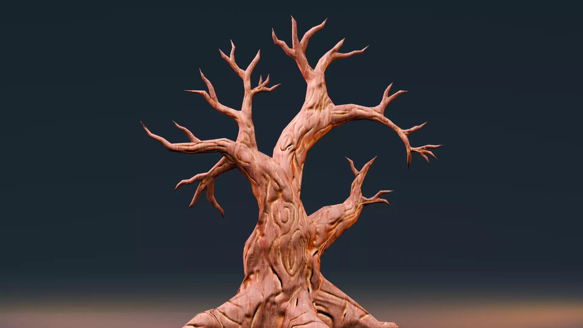 Stylized Halloween Props - Withered Tree 1 Low-poly 3D model_0