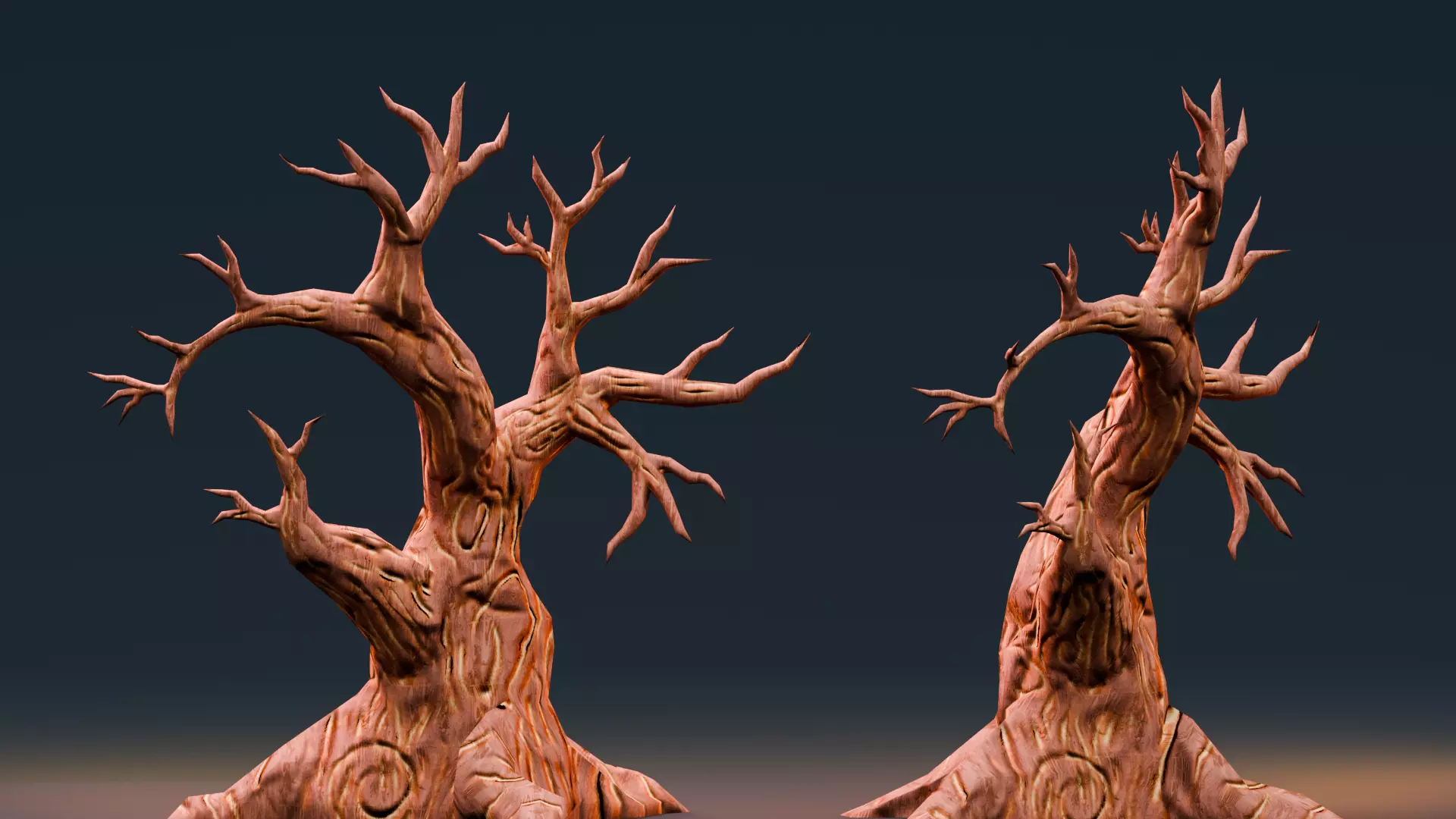 Stylized Halloween Props - Withered Tree 1 Low-poly 3D model_4
