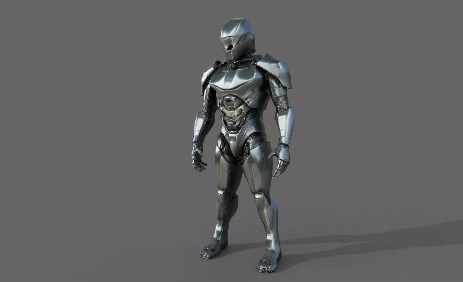 Cyborg Fighter Pack 4 Low-poly 3D model_8