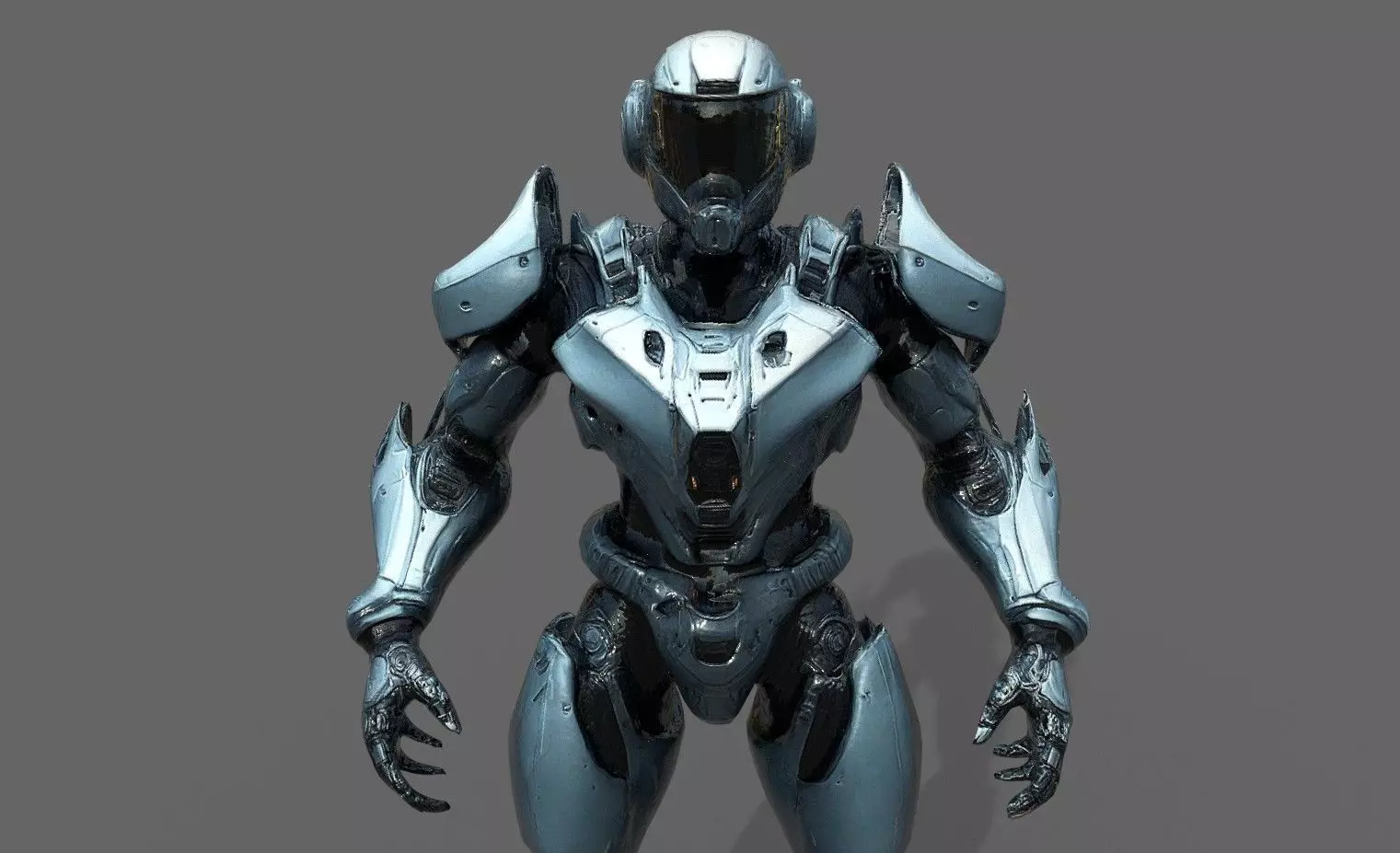 Cyborg Fighter Pack 4 Low-poly 3D model_23