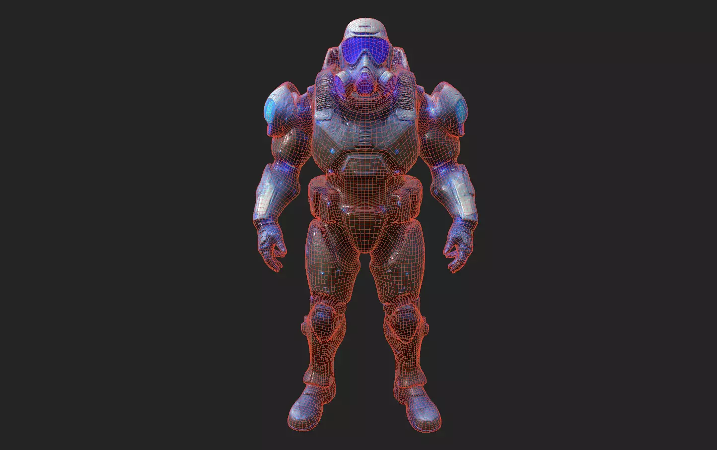 Cyborg Fighter Pack 4 Low-poly 3D model_26