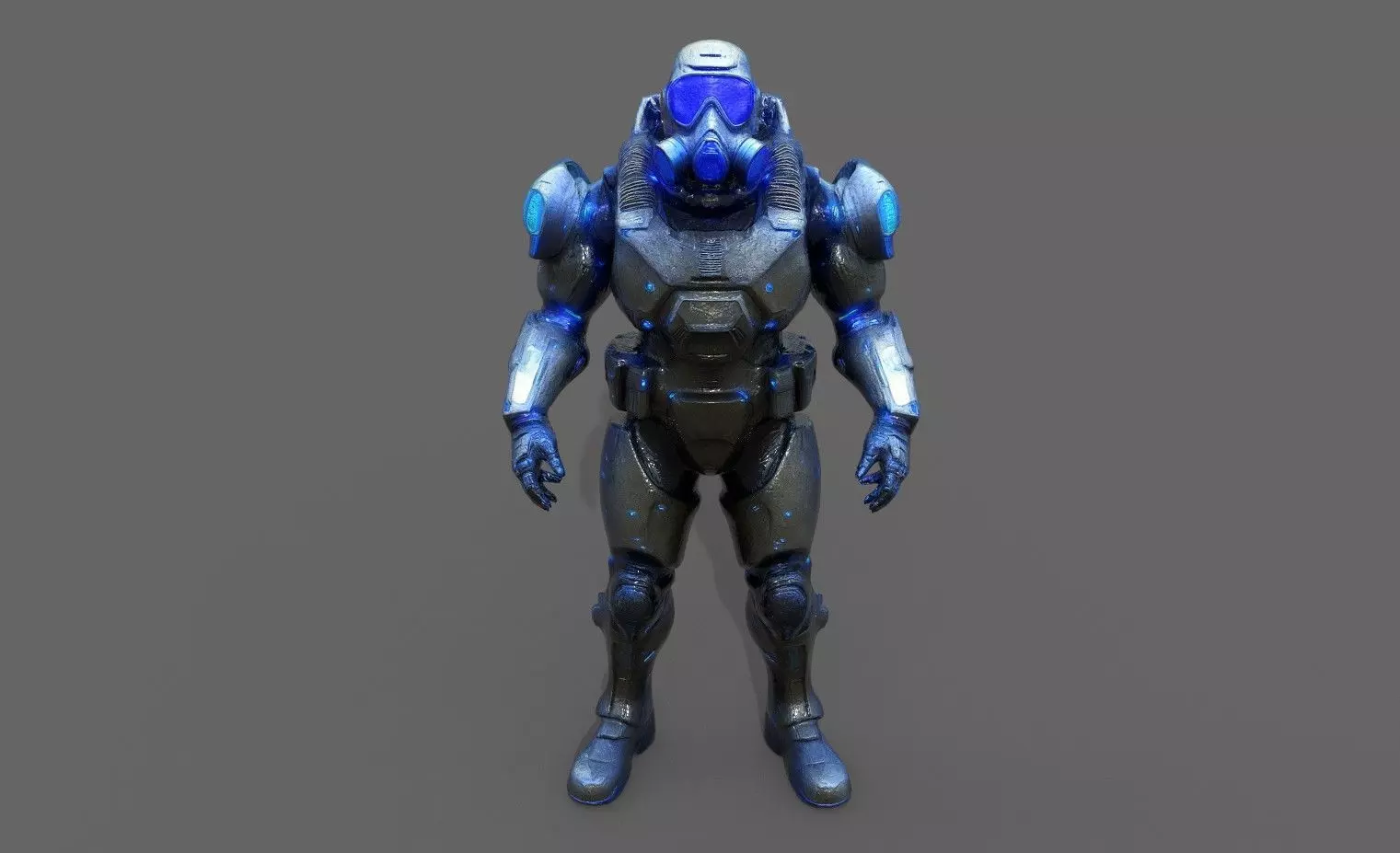 Cyborg Fighter Pack 4 Low-poly 3D model_2