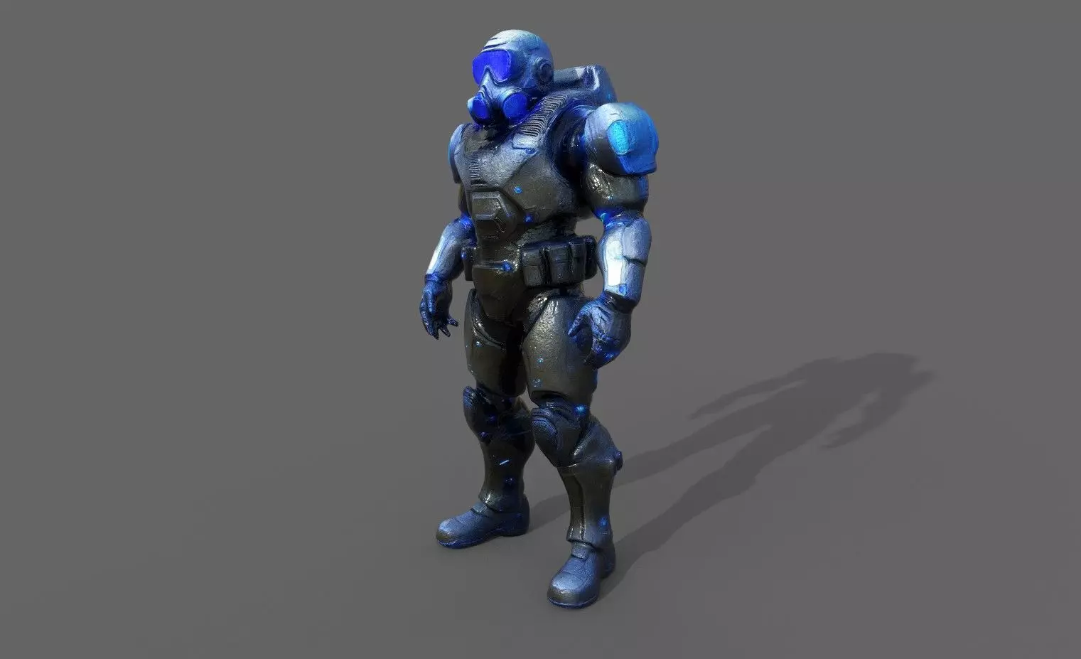 Cyborg Fighter Pack 4 Low-poly 3D model_7