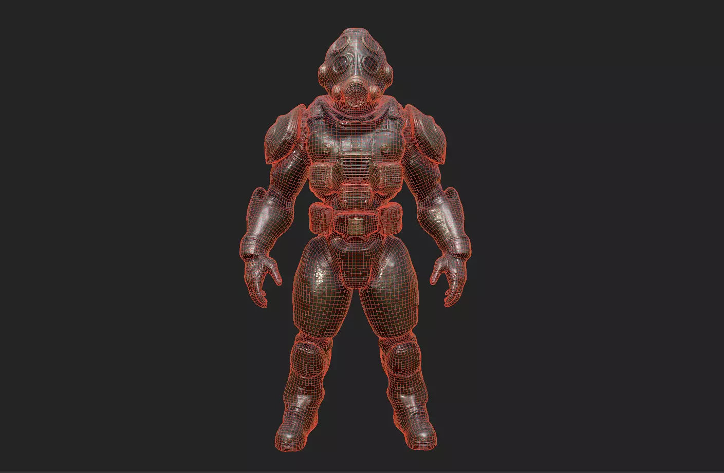 Cyborg Fighter Pack 4 Low-poly 3D model_25