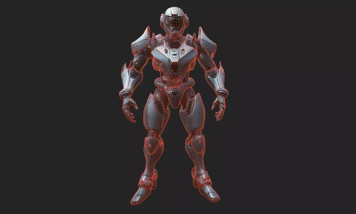 Cyborg Fighter Pack 4 Low-poly 3D model_28