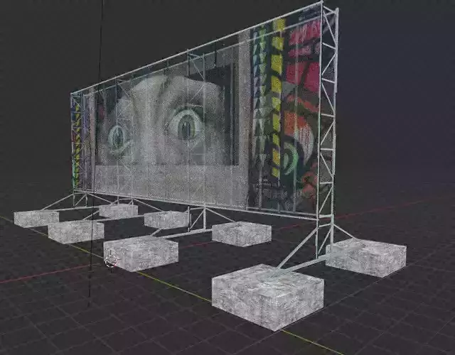 Billboard Set  Outdoor Advertising Structures 5 Models 3D model