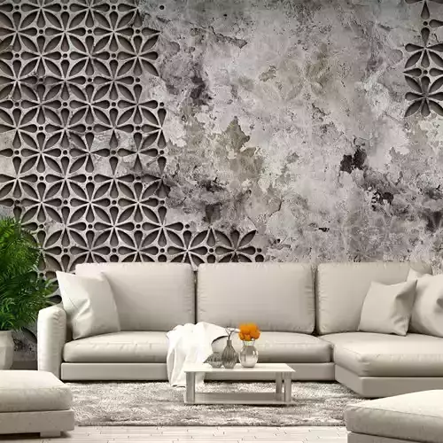 Carved Lattice Plaster Wallpaper Texture