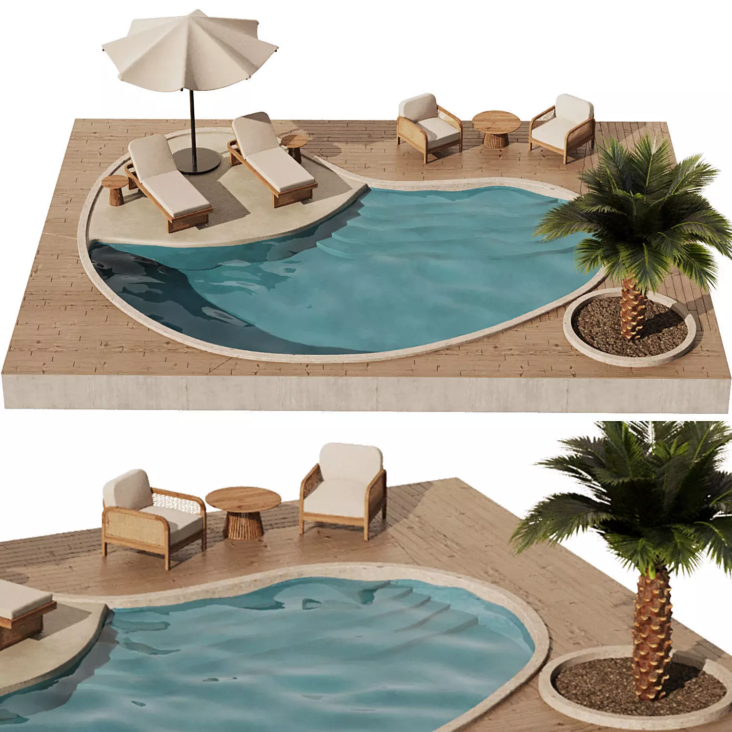Swimming pool Set1 3D model