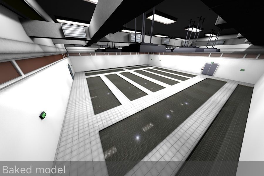 Empty Data Center Room Low Poly Ready to Render Low-poly 3D model_10