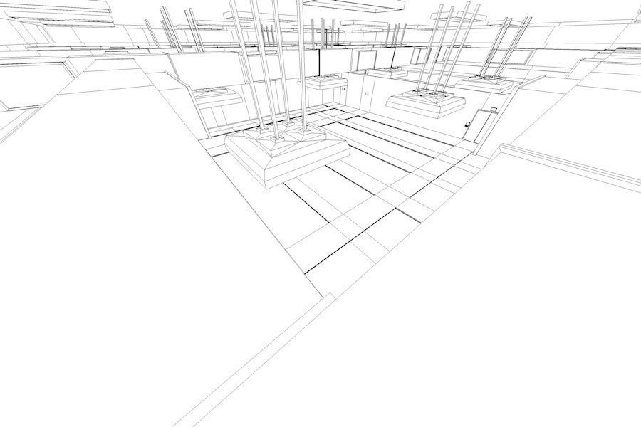 Empty Data Center Room Low Poly Ready to Render Low-poly 3D model_13