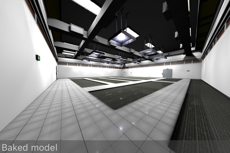 Empty Data Center Room Low Poly Ready to Render Low-poly 3D model_3