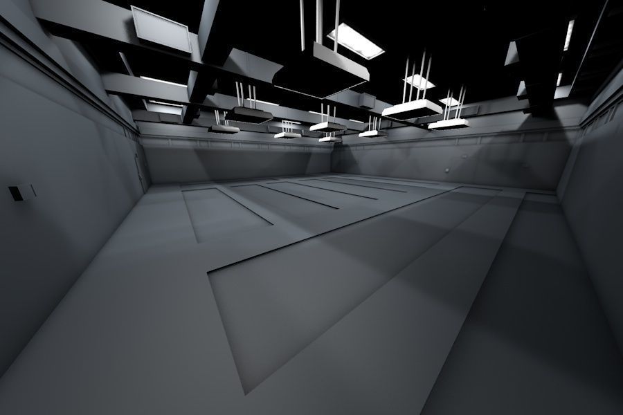 Empty Data Center Room Low Poly Ready to Render Low-poly 3D model_12