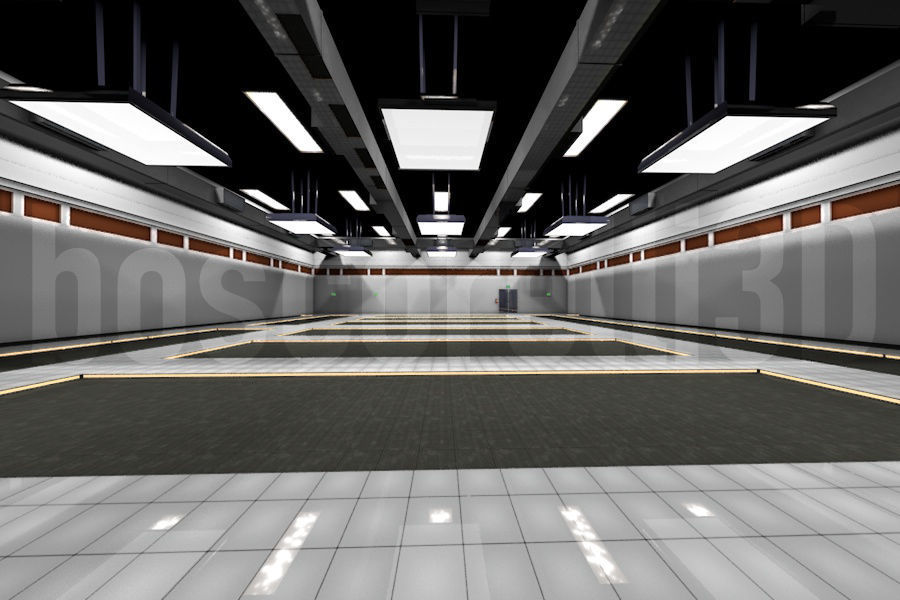 Empty Data Center Room Low Poly Ready to Render Low-poly 3D model_1