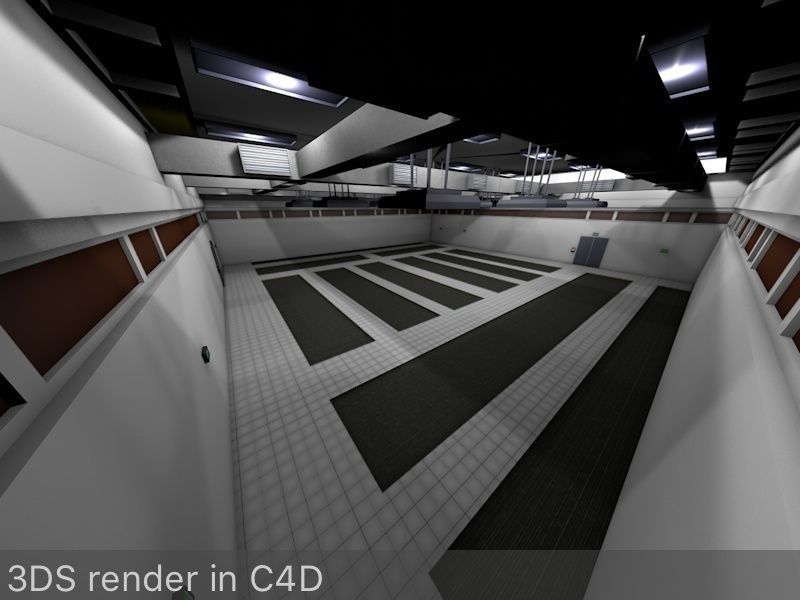 Empty Data Center Room Low Poly Ready to Render Low-poly 3D model_8