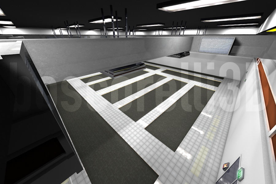 Empty Data Center Room Low Poly Ready to Render Low-poly 3D model_2