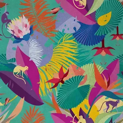 Neon Jungle Festival Wallpaper Texture