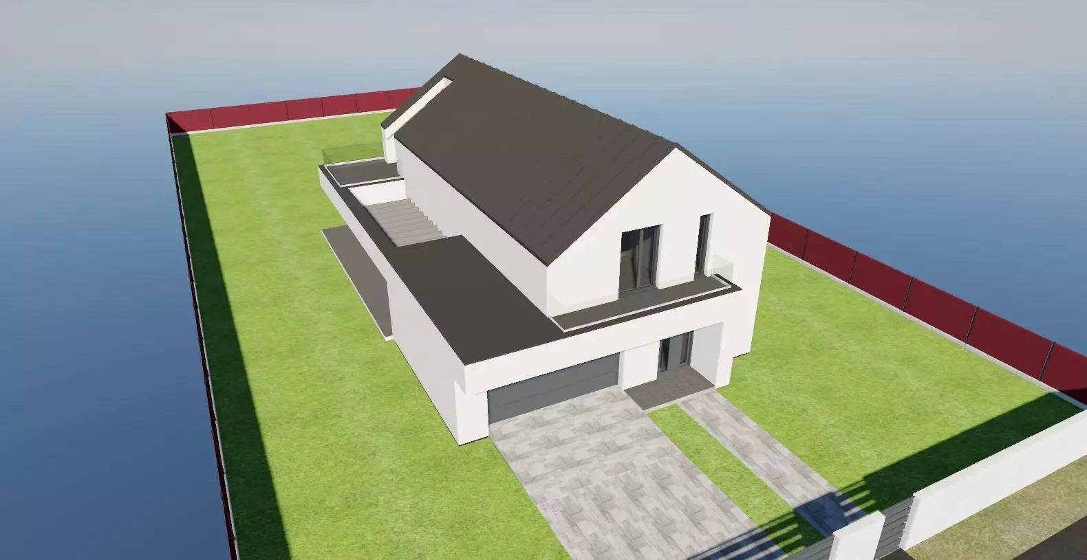 Modern Family House Barn   Minimalist Architectural 3D Model 3D model_3