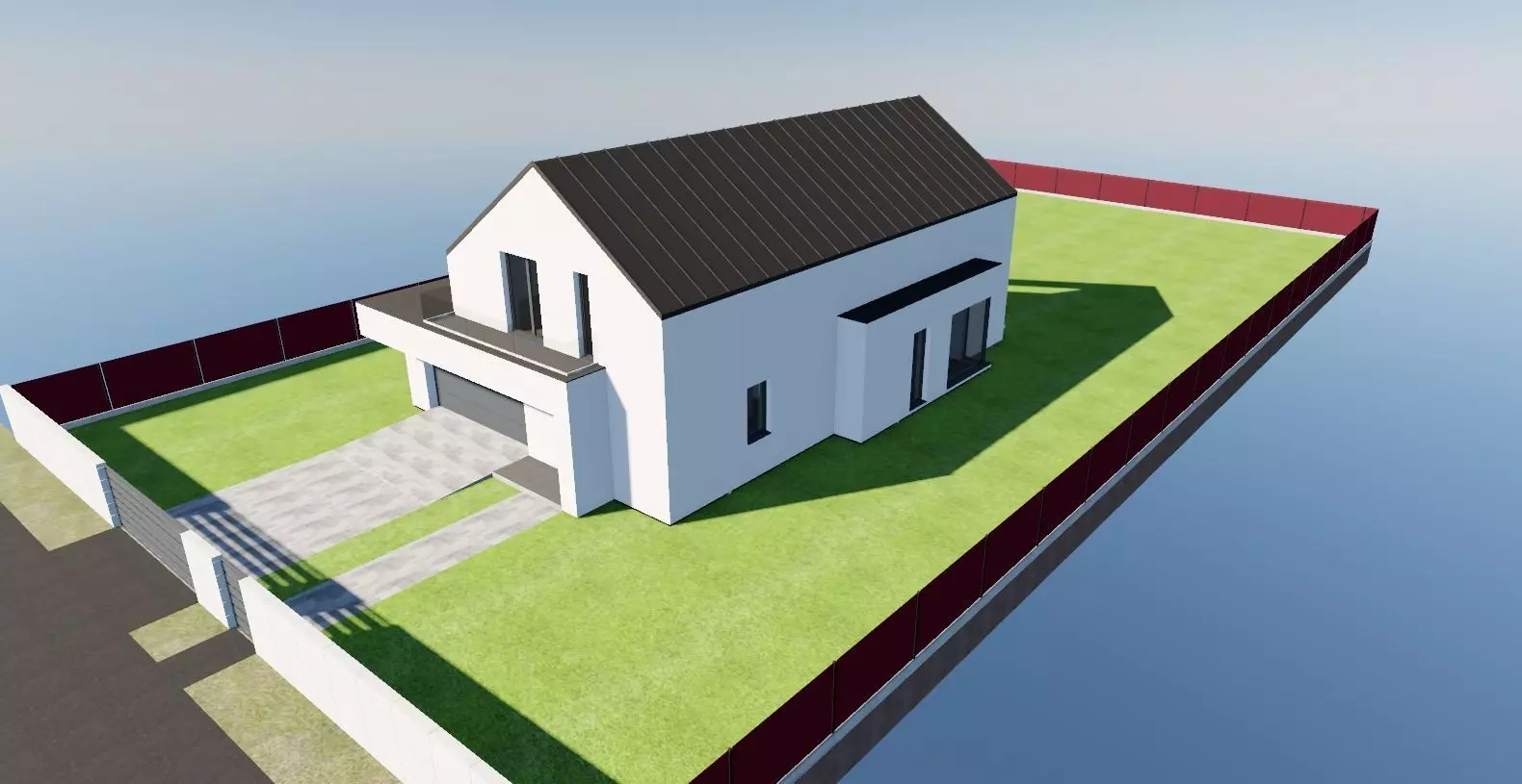 Modern Family House Barn   Minimalist Architectural 3D Model 3D model_4