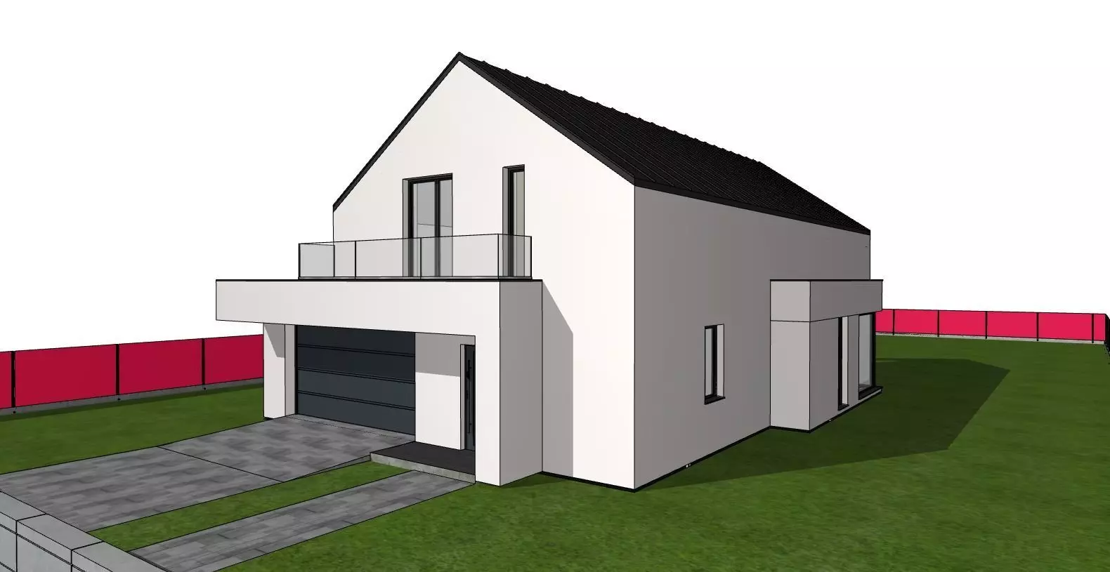 Modern Family House Barn   Minimalist Architectural 3D Model 3D model_8