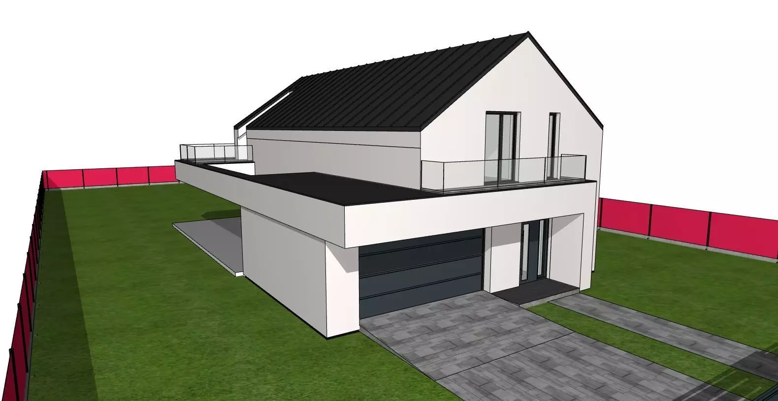 Modern Family House Barn   Minimalist Architectural 3D Model 3D model_0