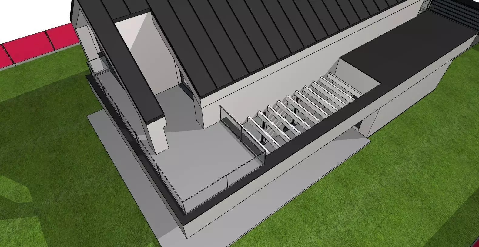 Modern Family House Barn   Minimalist Architectural 3D Model 3D model_14