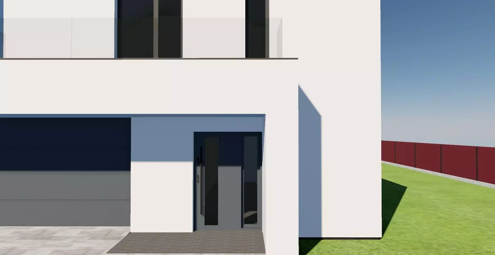 Modern Family House Barn   Minimalist Architectural 3D Model 3D model_2