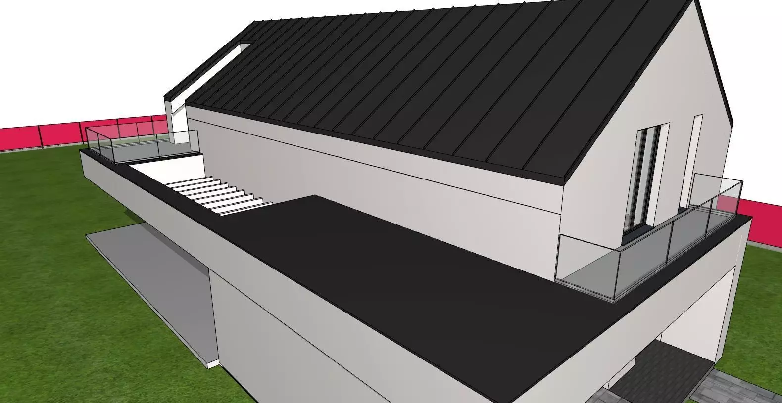 Modern Family House Barn   Minimalist Architectural 3D Model 3D model_15