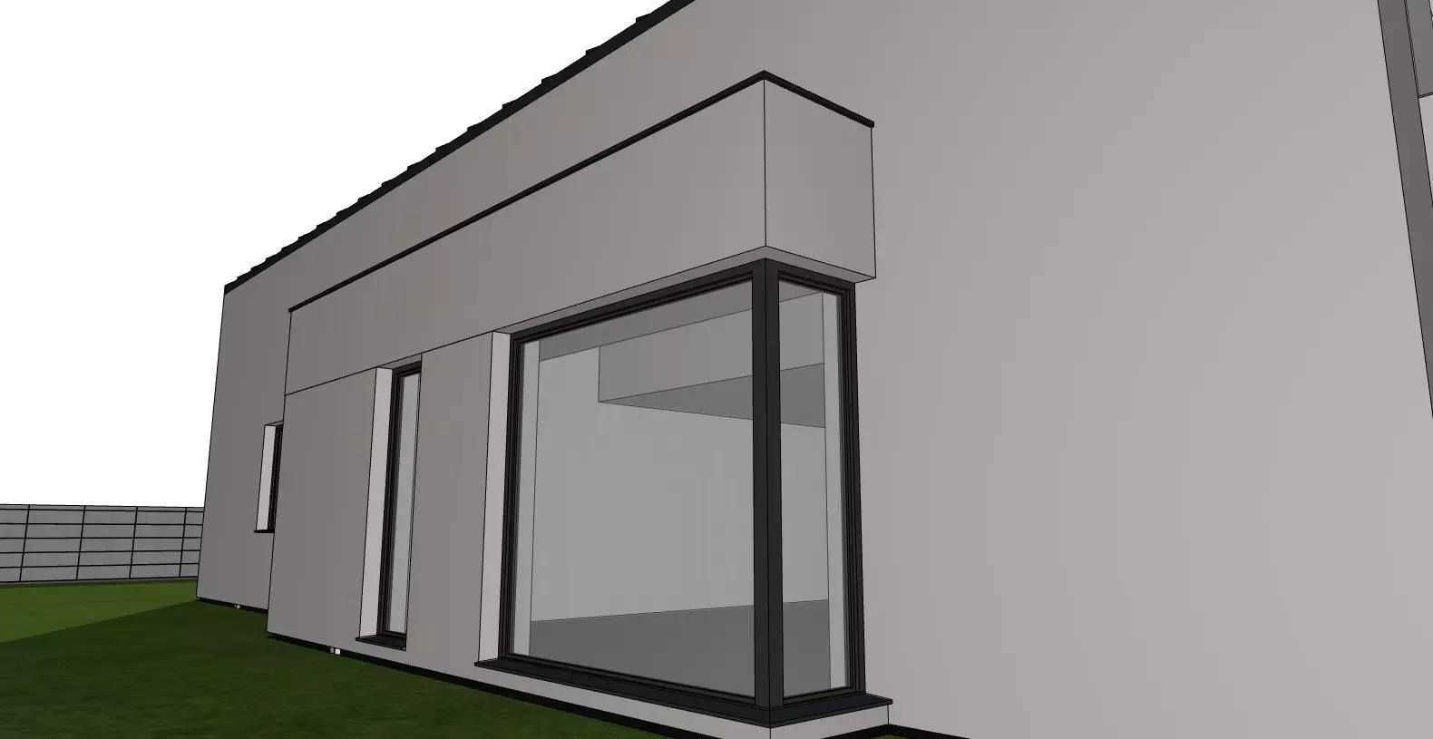 Modern Family House Barn   Minimalist Architectural 3D Model 3D model_11