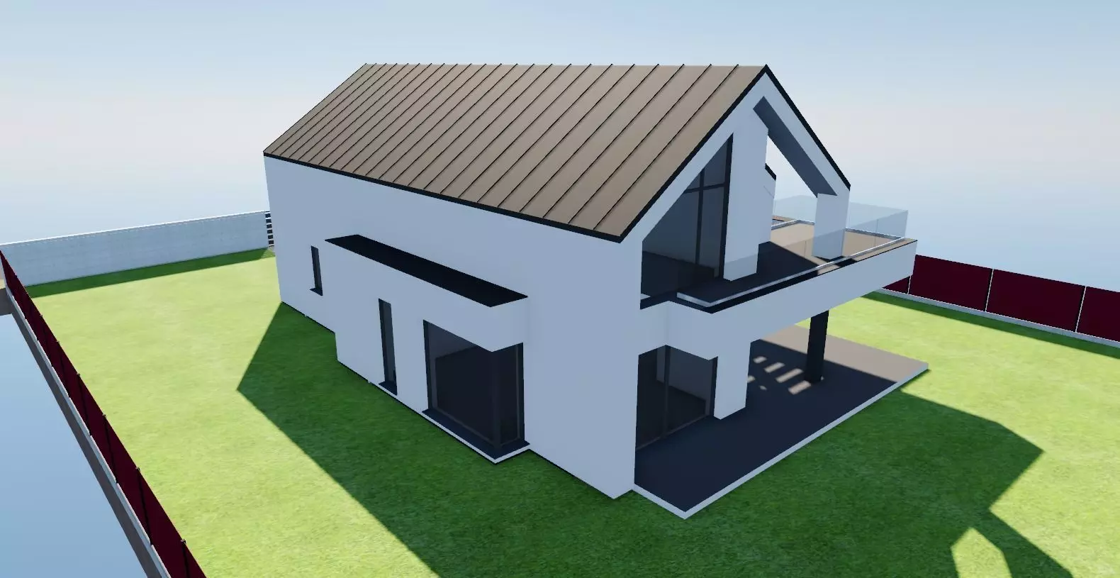 Modern Family House Barn   Minimalist Architectural 3D Model 3D model_5