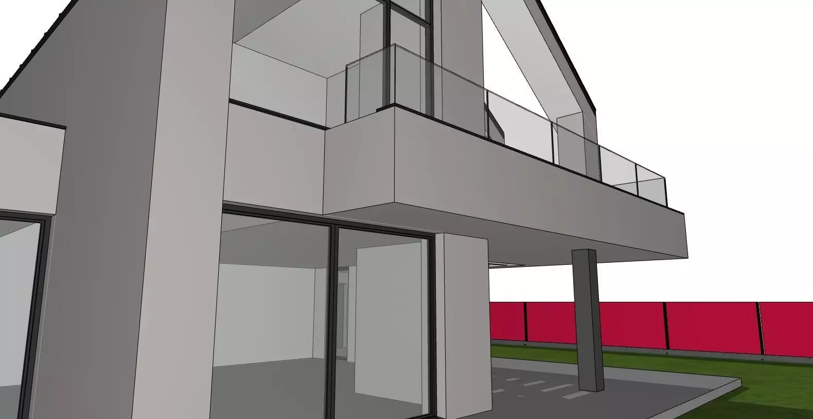 Modern Family House Barn   Minimalist Architectural 3D Model 3D model_12