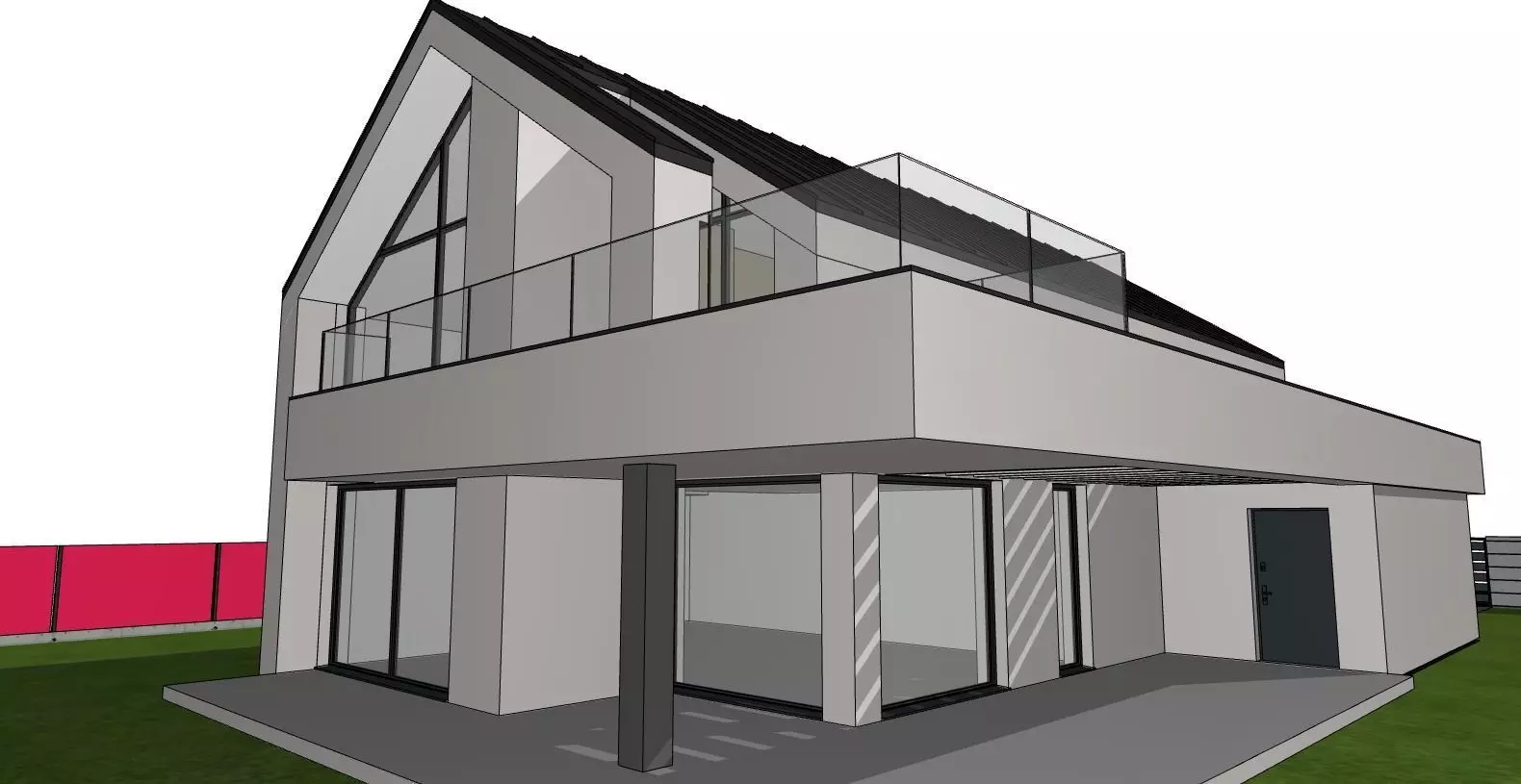 Modern Family House Barn   Minimalist Architectural 3D Model 3D model_13