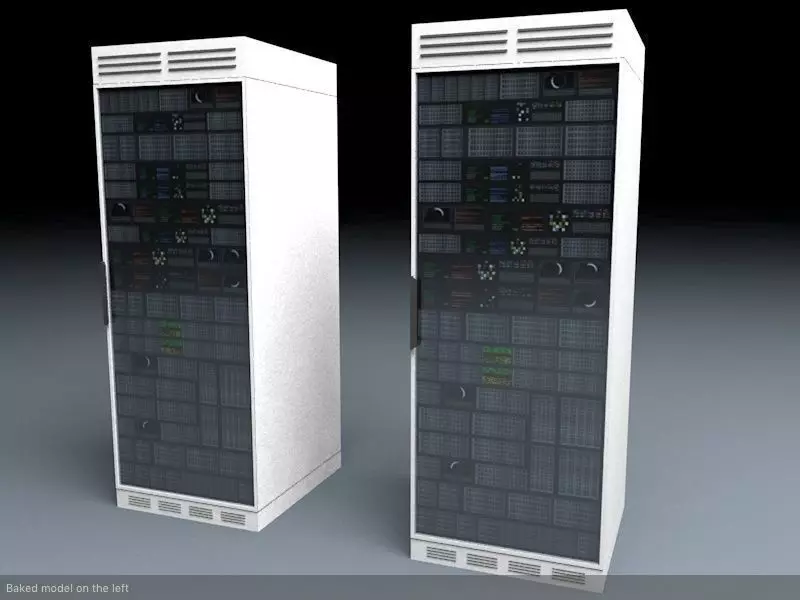 Server Rack Unit Low Poly Game Ready Low-poly 3D model