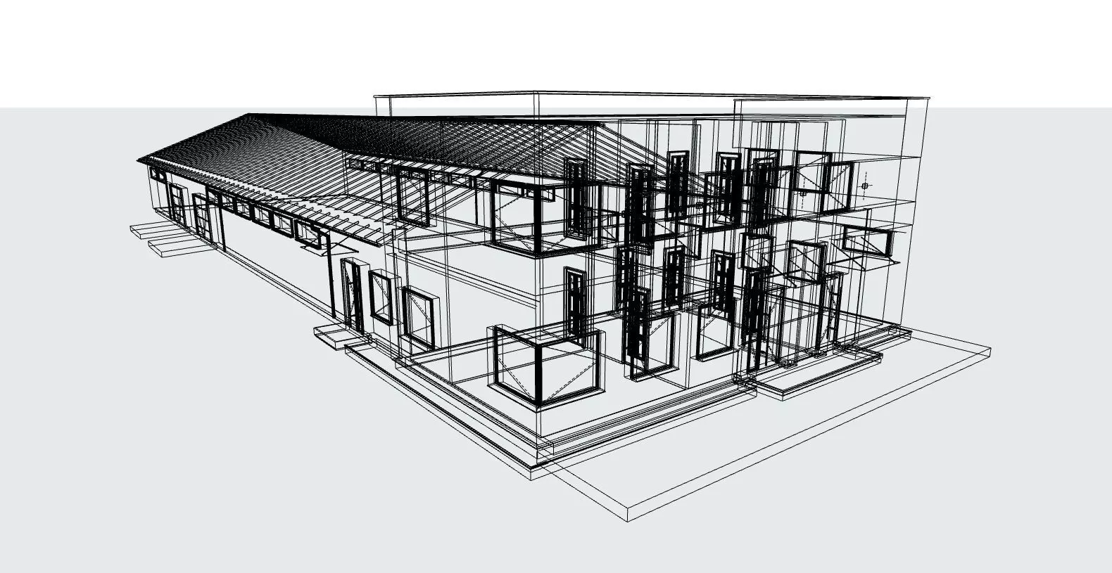 Industrial Hall with Office Building 3D model_2