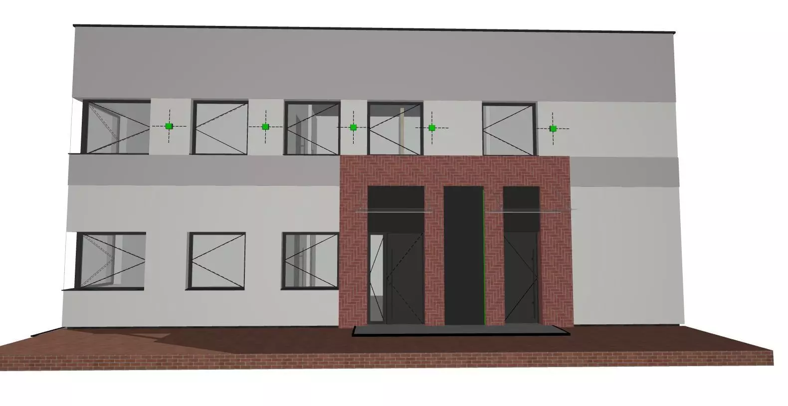 Industrial Hall with Office Building 3D model_4